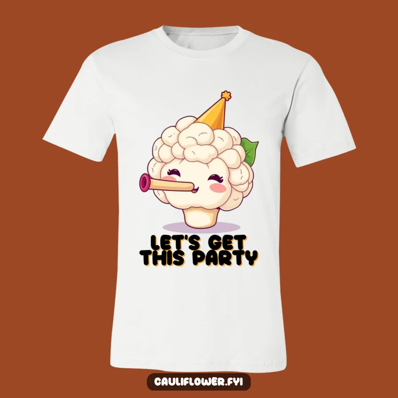 Funny Party Cauliflower T-Shirt, Festive Veggie Celebration Tee for a Hilarious Gift