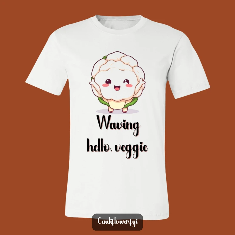 Funny Kawaii Cauliflower Wave T-Shirt - Hilarious Veggie Apparel for Enthusiasts