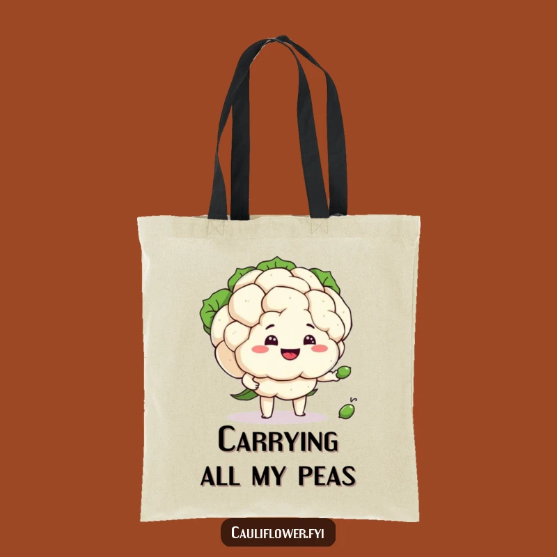 Funny Cauliflower Juggler Tote Bag: Carry Your Laughs, Pea Juggling Fun!