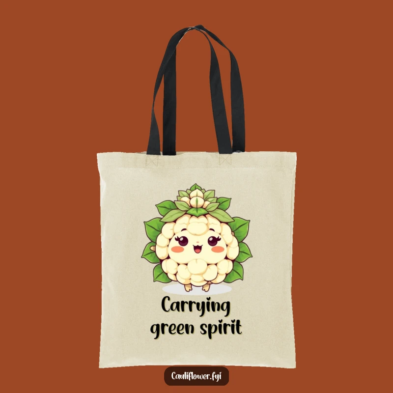 Funny Kawaii Cauliflower Cheer Tote Bag - Carry Your Enthusiasm