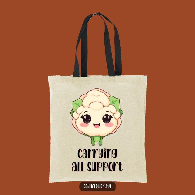 Funny Cauliflower Cheering Tote Bag - Carry Positivity Everywhere You Go