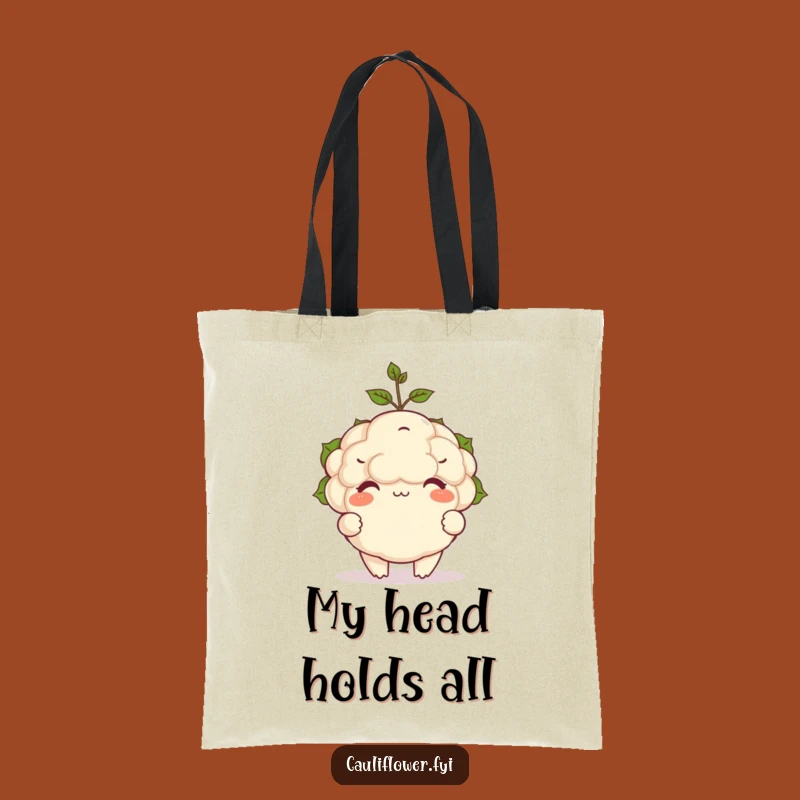Funny Cauliflower Sprout Balance Tote Bag: Carry Your Veggie Fun