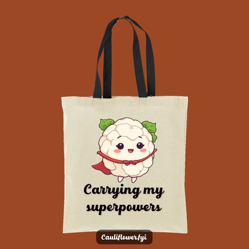 Funny Cauliflower Super Flight Tote: Carry Your Heroic Laughs