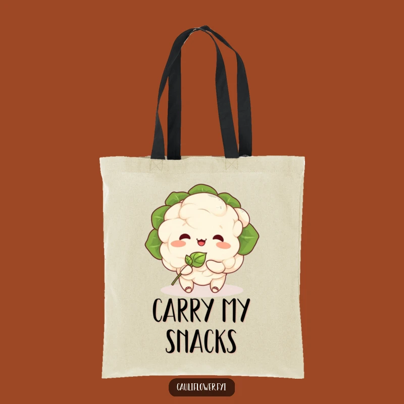 Funny Kawaii Cauliflower Tote Bag: Carry Happy Meals and Smiles!
