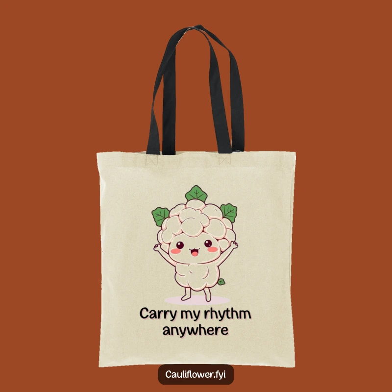 Funny Kawaii Cauliflower Tote Bag: Carry Your Groceries with Hilarious Flair!