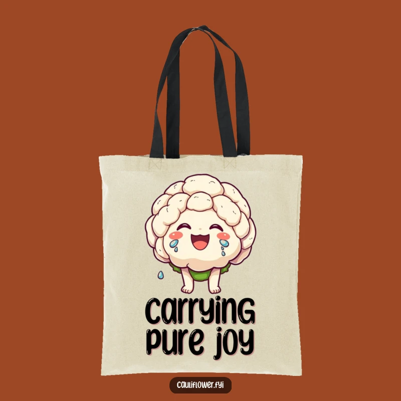 Funny Laughing Cauliflower Tote Bag: Carry Your Joyful Laughs