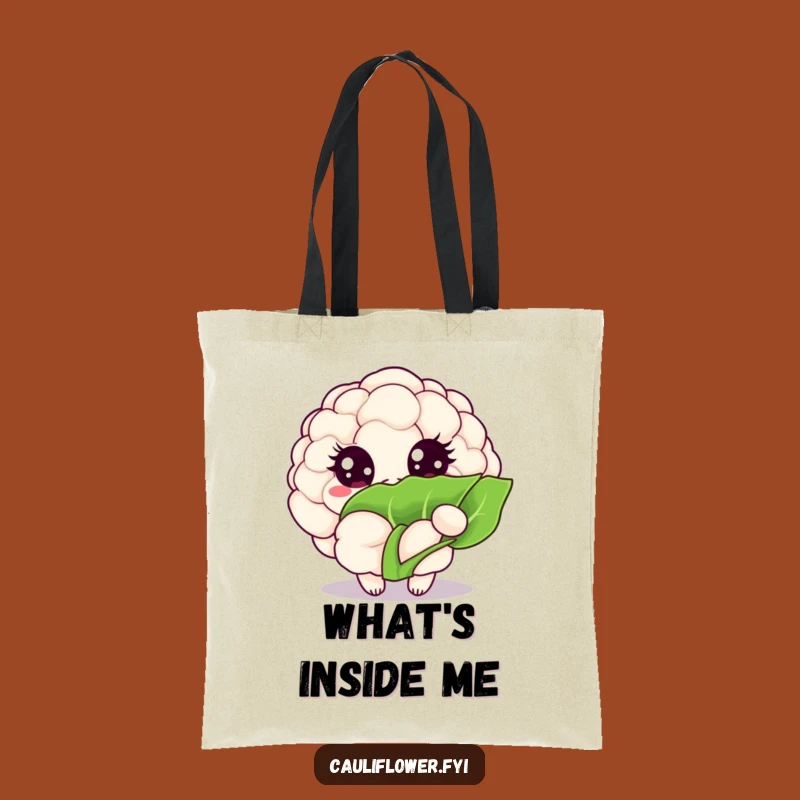Funny Peekaboo Cauliflower Tote Bag: Sparkling Eyes Veggie Carrier, Chic